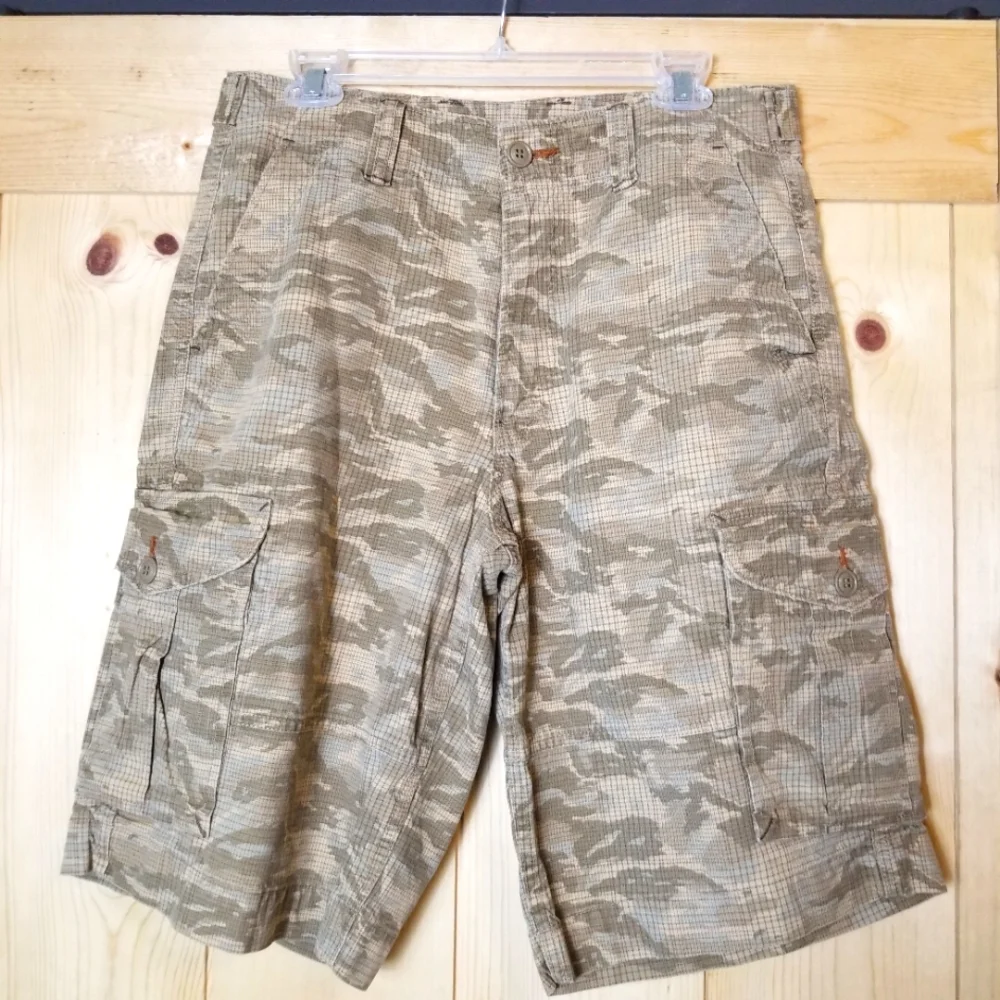 Lucky Brand Gene Montesano Cotton Camo Design Cargo Shorts